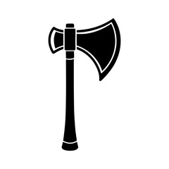 axe silhouette, black and white silhouette, vector and illustration