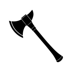 axe silhouette, black and white silhouette, vector and illustration