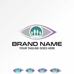 Fototapeta premium Logo design graphic concept creative premium vector stock image graphic eye insightful vision happy active family hold to health care clinic community