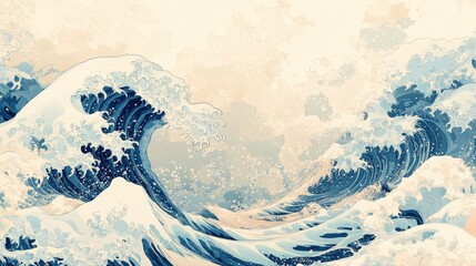 Majestic Ocean Waves Artistic Interpretation