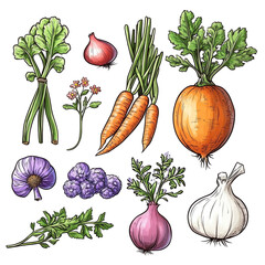 Vibrant Vegetable Harvest: A Colorful Collection of Fresh Produce