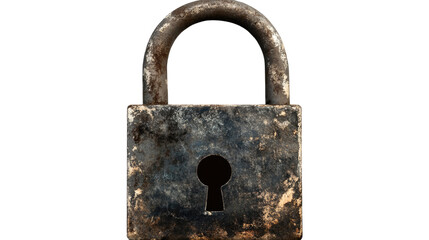 Rusty Padlock: A close-up shot of an old, rusty padlock with a keyhole.  The image evokes a sense of security, time, and history.