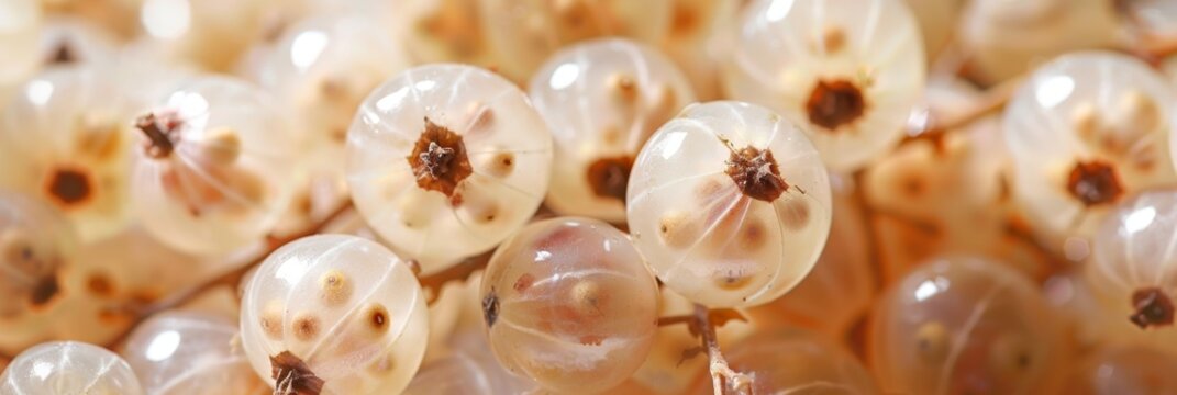 White currant texture background, Ribes nigrum fruits pattern, whitecurrant mockup, white berry