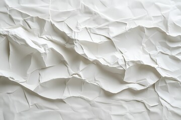 Obraz premium White crumpled paper background, texture of a blank sheet with creases for