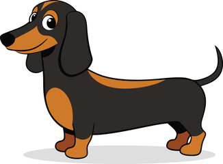 Alpine Dachsbracke Dog Standing Sideways Cute Hound Illustration