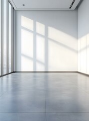 Fototapeta premium Empty Room With Large Window and Sunlight