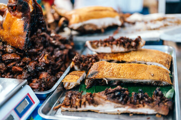 Appetizing crispy pork at a local Asian market is part of a mainstream trend towards a healthier lifestyle, with consumers becoming more mindful of what they eat and how it is produced.