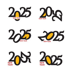 Set of 2025 new year logo. Number of year design Vol 01