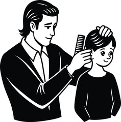 Happy Father's Day Silhouette Vector Illustrations - Celebrating Dad