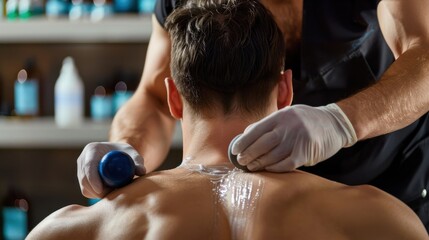 Relaxation and rejuvenation during a soothing massage session in a tranquil spa environment