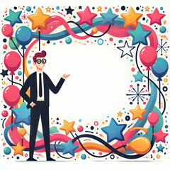 Obraz premium Vibrant Balloon Background with Sparkling Lights and Ample Copy Space for Celebrations and Branding