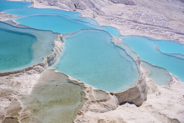 Pamukkale travertine terraces in Denizli, Turkey