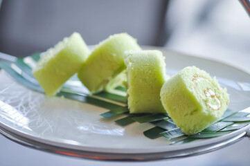 jam rolls or pandan rolls , cake rolls or Swiss rolls