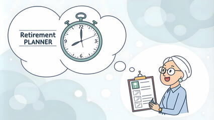 Retirement Planner Clock Concept Vector Floating Abstract Bokeh Background Future Planning Personal Milestones