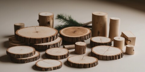Rustic Wooden Crafts Natural Wood Slices Logs and Blocks for Branding