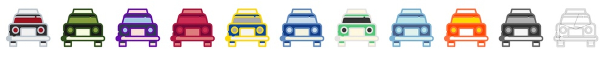 Taxi Service Collection of A simple, minimalistic, flat line icon with an isolated outline.