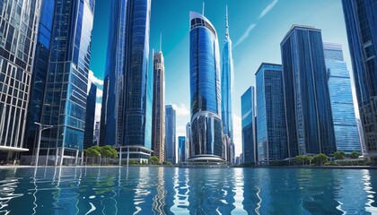 Fototapeta premium futuristic skyscraper city