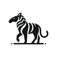 Obraz premium Minimalist Black Animal Vector Logos on White Background