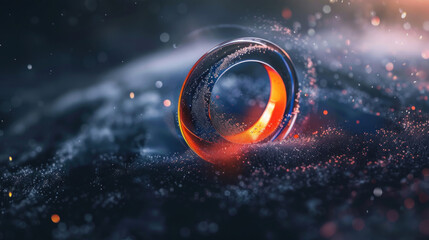 Artistic transparent logo mockup, subtle reflections, on a dark background