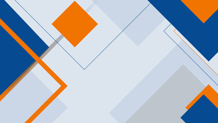 Abstract Geometric Background with Orange and Blue Shapes in Modern Design