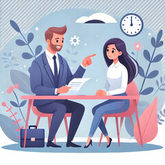 Mentor Coaching Young Professional Empowerment Growth Abstract Desk Illustration