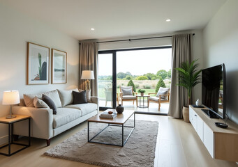 lovely new house beautiful living room modern furniture excellent view surrounding