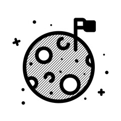 Lunar exploration icon. Mission to the moon. Icon about outer space	