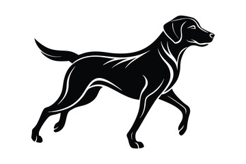 Fototapeta premium Silhouette of a Labrador Retriever in a striking pose, such as running gracefully