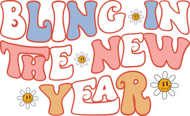 retro Happy new year svg design, Retro Happy new year 2025 png svg design, New year 2025 bundle, Happy new year 2025 png svg design,