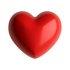 3d rendered red heart isolated on a transparent background