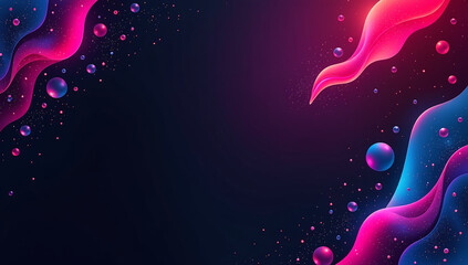 abstract poster features vibrant color gradient black background bold typography purple pink hues surrounding large copy space