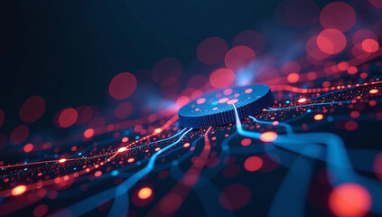 abstract technology features glowing web design dark background various colors