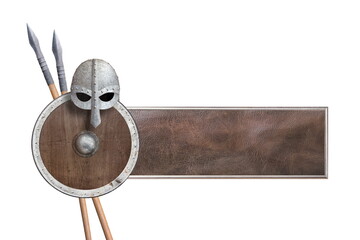 brown wooden frame and knights armor on white