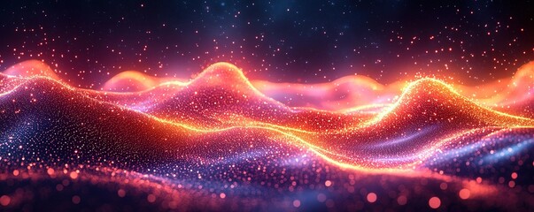 Obraz premium Geometric patterns, fractal beauty, psychedelic art, neon effects, digital abstract creation come together beautifully. 