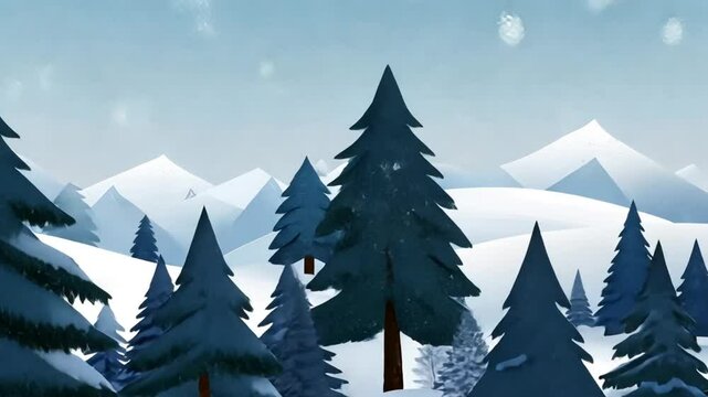 winter landscape with trees