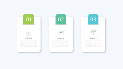 Mission, Vision and Values icon . Web page template. Modern flat design. Abstract icon. Purpose business concept EPS10