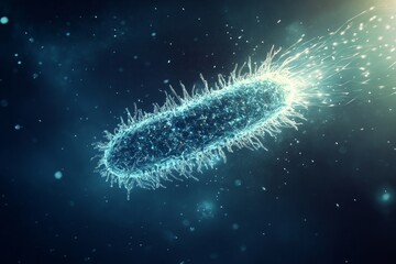 Detailed Microscopic View of a Bacteria