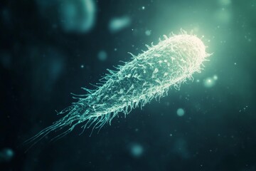 Detailed Microscopic Bacterium Illustration