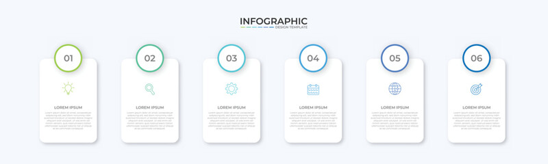 Vector Infographic label design template with icons and 6 options or steps. Can be used for process diagram, presentations, workflow layout, banner, flow chart, info graph
