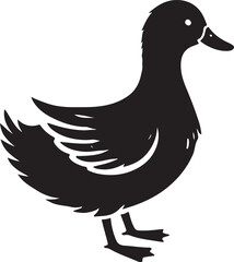 Duck silhouette vector art.