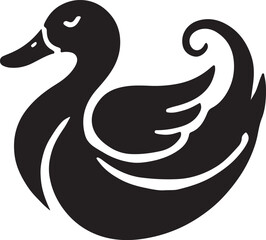 Duck silhouette vector art.