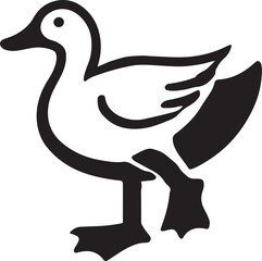 Fototapeta premium Duck silhouette vector art.