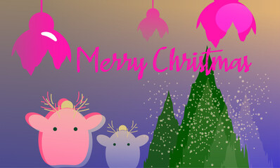 Merry Christmas and happy new year greeting card. Design illustration for season's greeting cards, posters, covers.