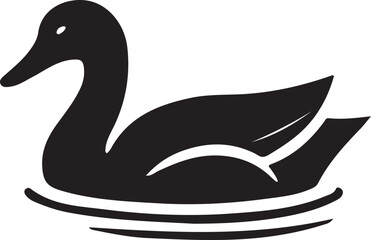 Duck silhouette vector art.