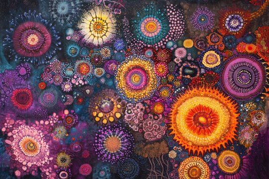 Abstract Floral Cosmos Painting