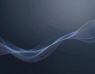 Minimalist wavy lines flowing across a dark modern background