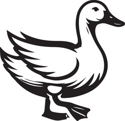 Duck silhouette vector art.