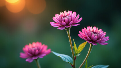 Obraz premium night blooming pink yarrow medicinal herb also known milfoil beautiful flowers evening