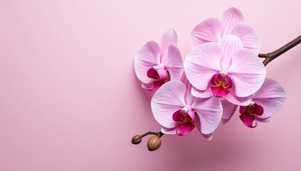 Obraz na płótnie Canvas pink orchids bloom soft delicate floral arrangement pastel pink