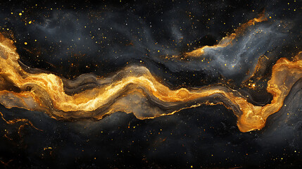 Golden dark black night sky texture